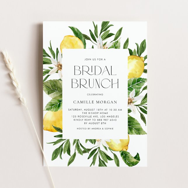 Invitación Brunch Botánico Bridal de Marco de Limón de Agua (Subido por el creador)