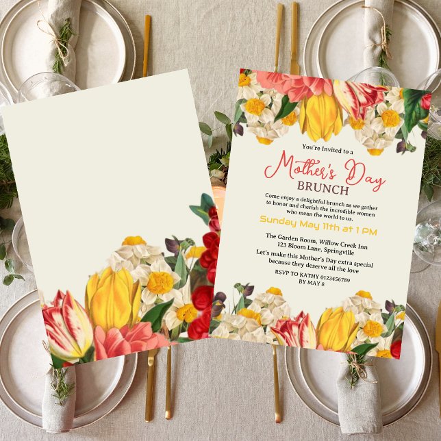 Invitación Brunch botánico moderno de Rubor para el Día de la (Subido por el creador)