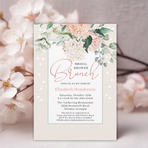 Invitación Brunch botánico Rubor Pink Floral Bridal Shower