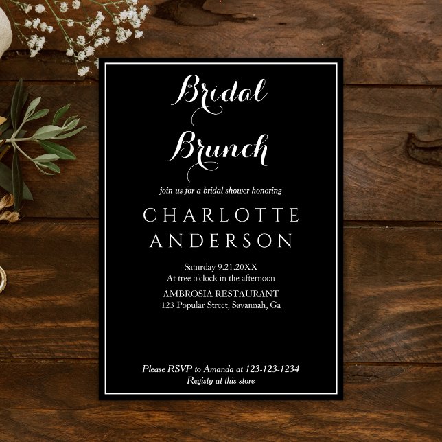 Invitación Brunch Bridal Bridal Sencillo Elegante (Subido por el creador)