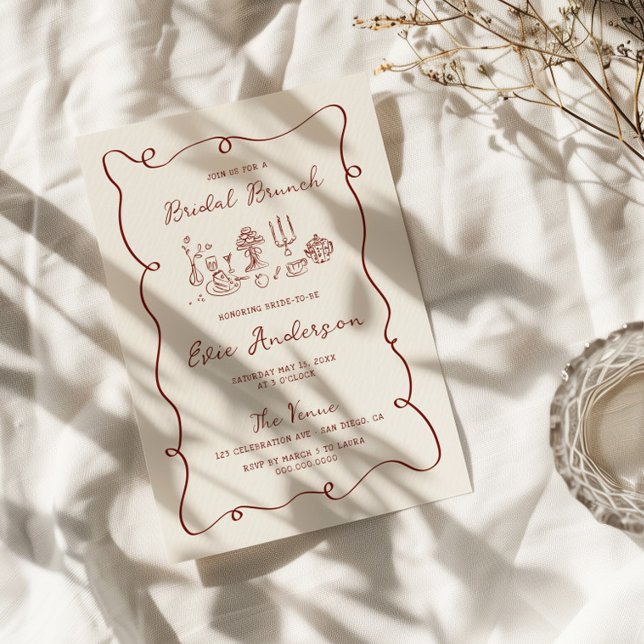 Invitación Brunch Bridal De La Mano De Borgoña (Subido por el creador)