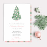 Invitación Brunch Bridal De Navidades Chino Y Verde<br><div class="desc">Elegante diseño de invitación a la ducha de novias en tonos rosa y verde con un respaldo de diseño de mantas coordinadas. El abeto y las baubles chinoiserie fueron pintadas a mano originalmente por mí con acuarelas antes de ser escaneadas en forma digital. He preparado la plantilla para un Fiesta...</div>