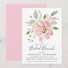 Invitación Brunch Bridal de Rosas Rosa Rosa Lávaga