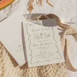 Invitación Brunch Bridal De Sage De Mano Derramada