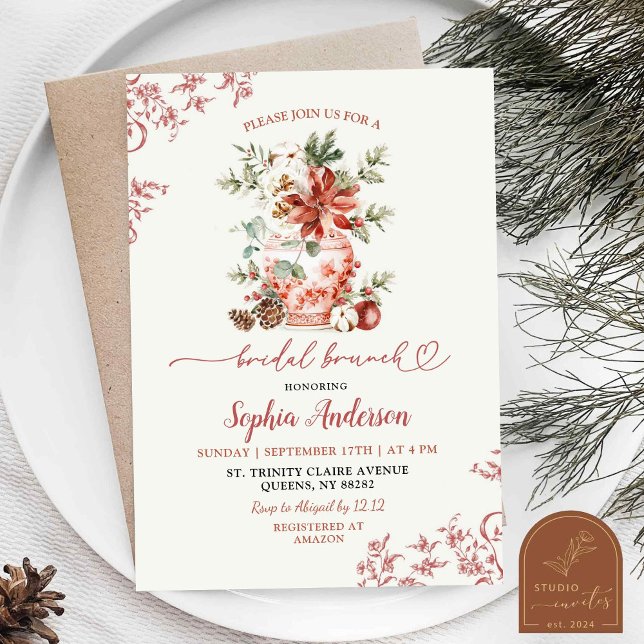 Invitación Brunch Bridal Ginger Chinoiserie Red Ginger (Subido por el creador)