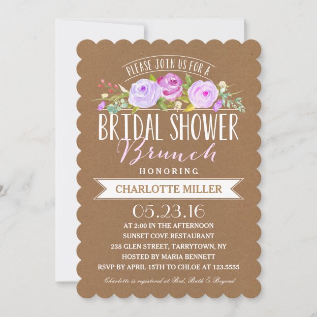 Invitación Brunch Bridal Shower | Bridal Shower (Anverso)