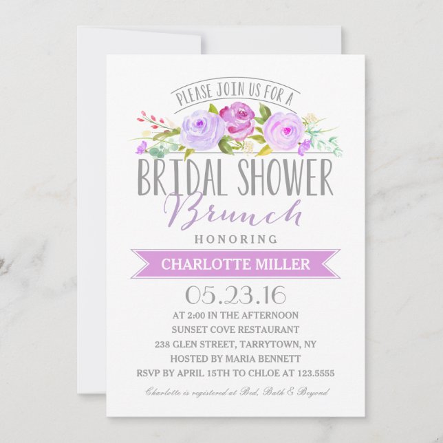 Invitación Brunch Bridal Shower | Bridal Shower (Anverso)