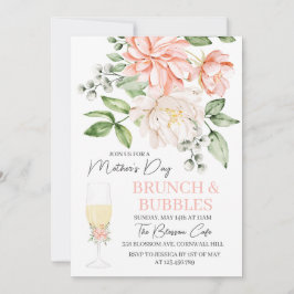 Invitación Brunch & Bubbles Floral del Día de la Madre