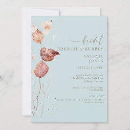 Invitación Brunch & Bubbly Blue Bridal de otoño