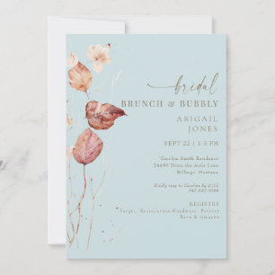 Invitación Brunch & Bubbly Blue Bridal de otoño