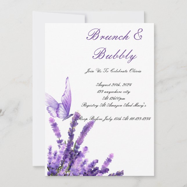 INVITACIÓN BRUNCH & BUBBLY BRIDAL DE DUCHA (Anverso)