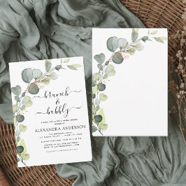 Invitación Brunch & Bubbly Bridal Shower Greenery Eucalyptus
