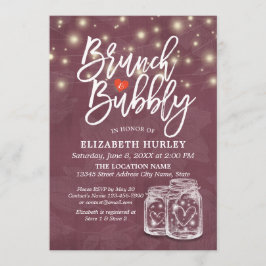 Invitación Brunch Bubbly Bridal Shower Mason Jar String Light