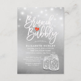 Invitación Brunch Bubbly Bridal Shower Mason Jar String Light