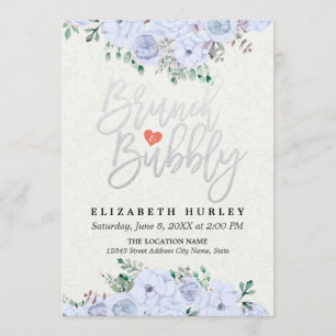 Invitación Brunch Bubbly Bridal Shower Moda Watercolor Floral