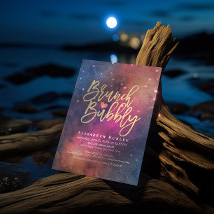 Invitación Brunch Bubbly Bridal Shower Night Star Sky Galaxy
