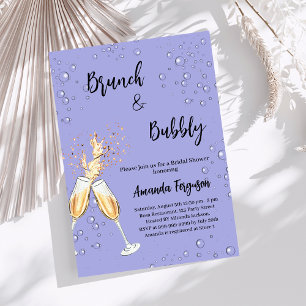 Invitación Brunch Bubbly Bridal Shower se anima azul polvorie