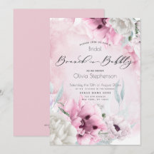 Brunch Bubbly Bridal Shower Watercolor de agua ros