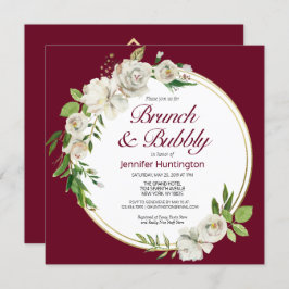 Invitación Brunch & Bubbly Burgundy Bridal Shower Boho