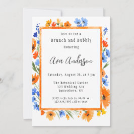 Invitación Brunch & Bubbly de flores silvestres de verano