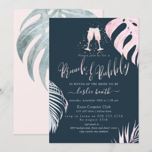 Invitación Brunch + Bubbly de las palmas de plata de PixDezin