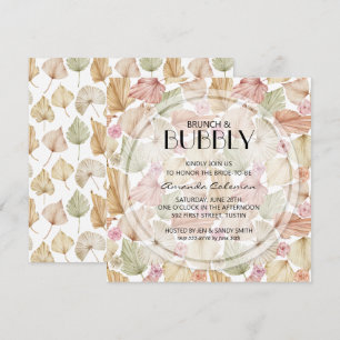 Invitación Brunch Bubbly Dried Leaves Británicas Ducha De Nov