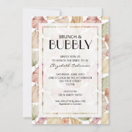 Invitación Brunch Bubbly Dried Leaves Británicas Ducha De Nov