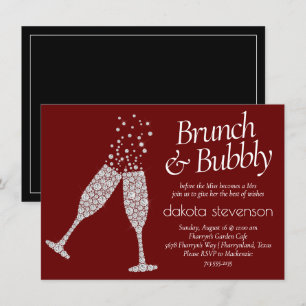 Invitación Brunch Bubbly Ducha negra negra negra negra de l