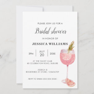 Invitación Brunch Bubbly Elegant Cocktail Bridal Shower