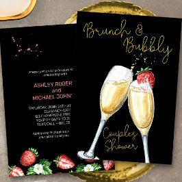 Invitación Brunch Bubbly Fresa Champagne Parejas Ducha