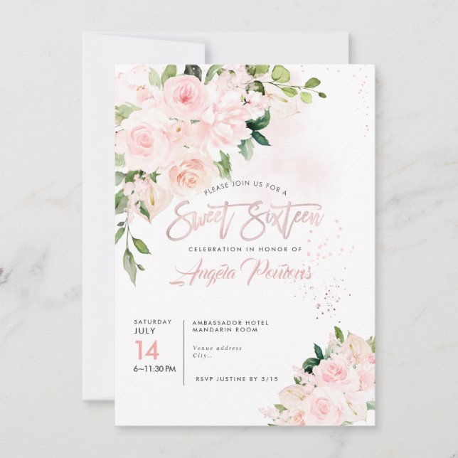 Invitación Brunch Bubbly H2 Rubor Anthuriums Rosas Peonies (Anverso)