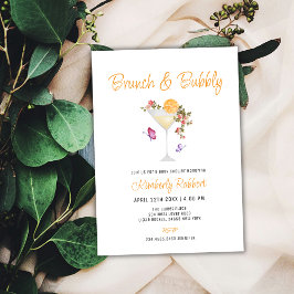 Invitación Brunch Bubbly Spring Floral Champagne Baby Shower