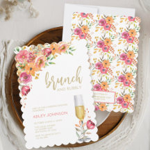Brunch Bubbly Water Floral Fall Bridal Shower