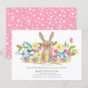 Invitación Brunch Bunny Easter y Huevo Hunt