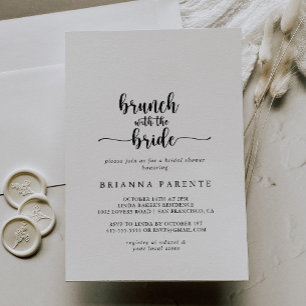 Invitación Brunch caligráfico con ducha de novia