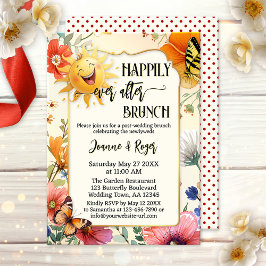 Invitación Brunch caprichoso de mariposa solar floral después