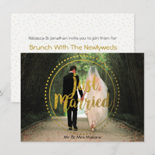 Invitación Brunch casado de la boda del poste de la foto el  