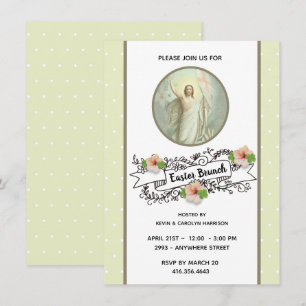 Invitación Brunch cena de Pascua de primavera religiosa