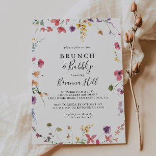 Invitación Brunch clásico colorido y ducha bucal