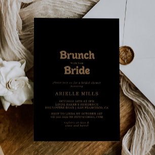 Invitación Brunch Clásico de Boda con la Novia Desayuno
