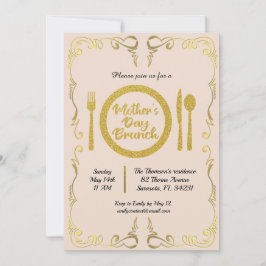 Invitación Brunch clásico del Día de la Madre Dorada