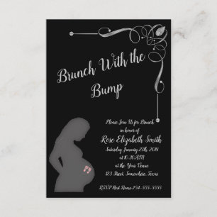 Invitación Brunch con el bulto con los pies de niña