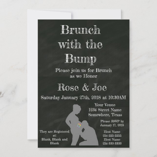 Invitación Brunch con el pizarrón Bump (Anverso)