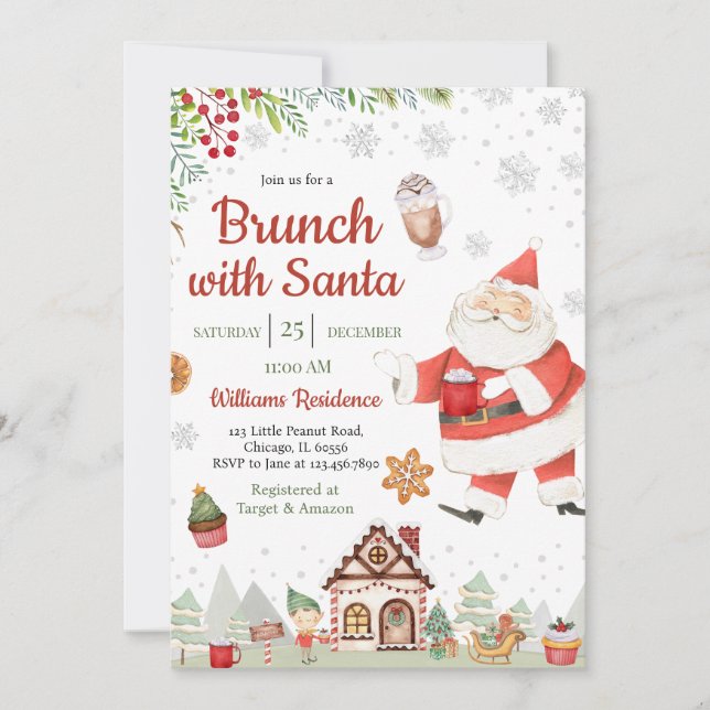 Invitación Brunch con Fiesta de Santa Navidades (Anverso)
