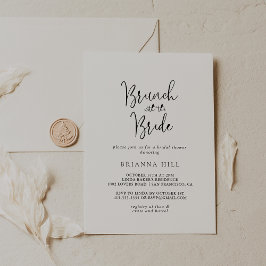 Invitación Brunch con guión de caligrafía con ducha de novia