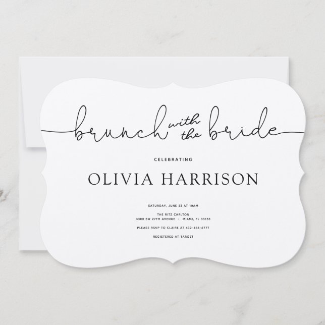 Invitación Brunch con la ducha de novia (Anverso)