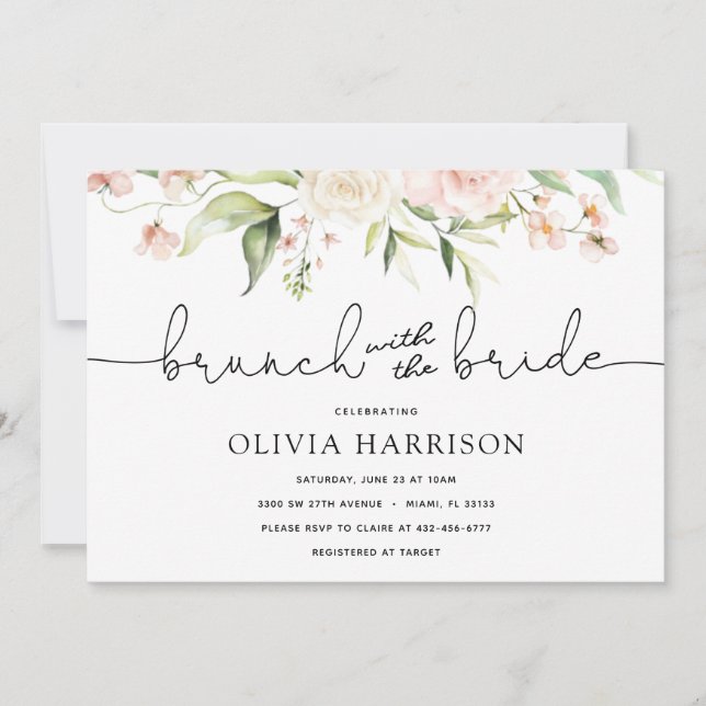 Invitación Brunch con la ducha de novia (Anverso)