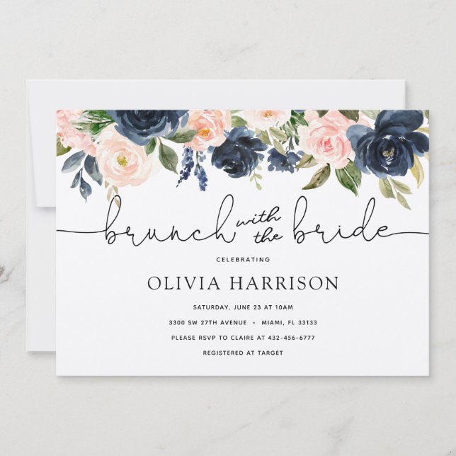 Invitación Brunch con la ducha de novia (Anverso)