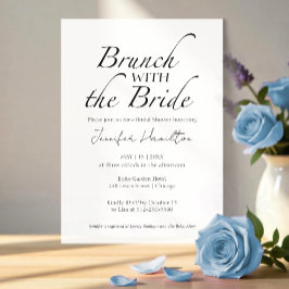 Invitación Brunch con la ducha de novia negra y blanca