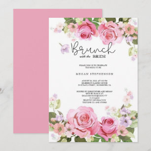 Invitación Brunch con la ducha de novias de oro de novia
